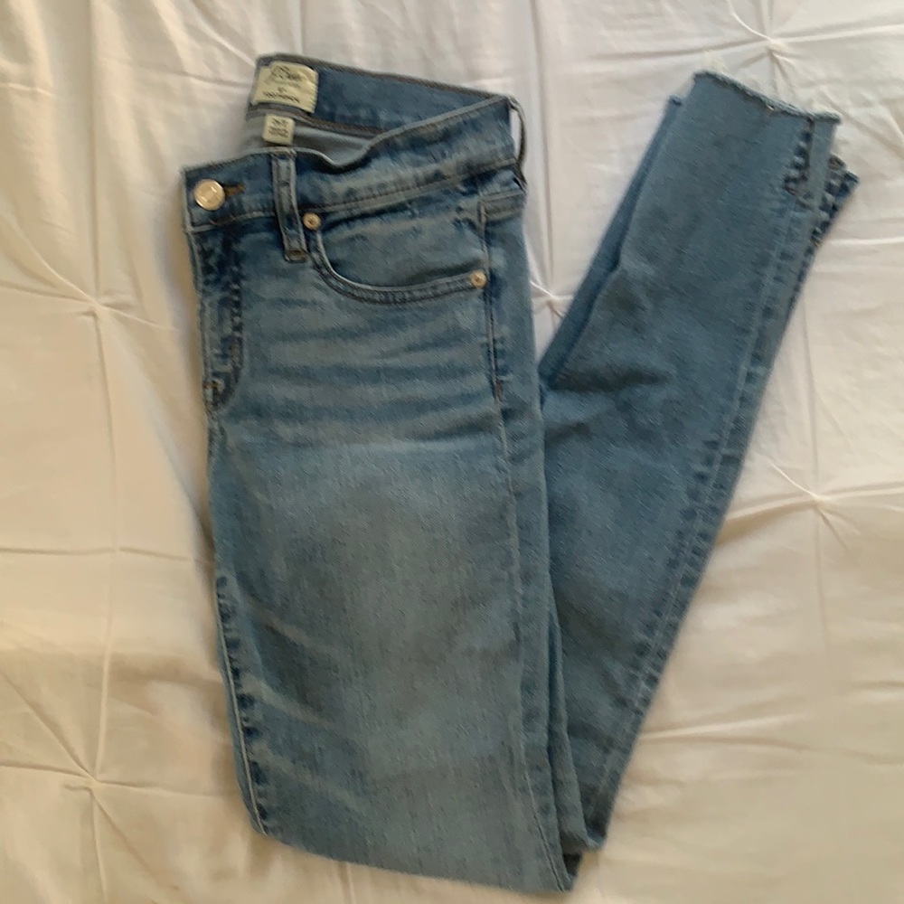 J crew 8" toothpick jean in Light wash
